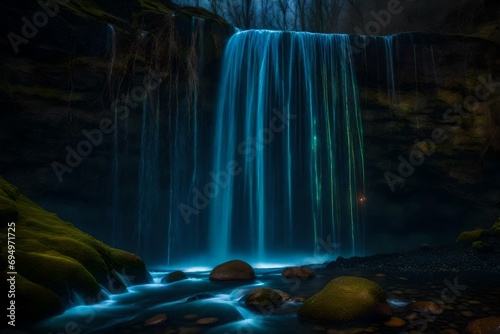 Celestial Gorgegill is a nocturnal waterfall fish that exhibits bioluminescent patterns resembling constellations. It creates a stunning spectacle when swimming upstream.
