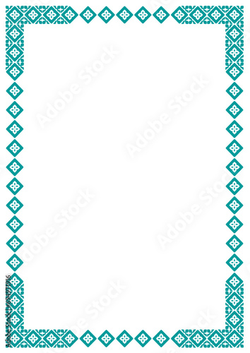 Oriental vector frame with arabesques and orient elements, frame with ornament vector illustration	