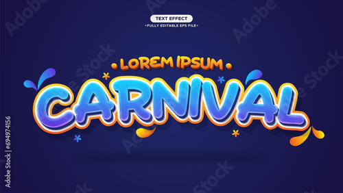 Carnival Cute and Funny Vector 3D text effect