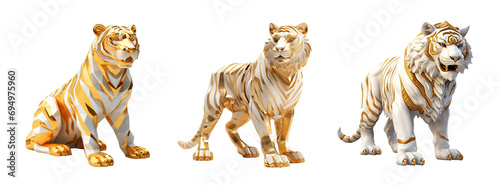 Majestic Gold Tiger Statue. Symbol of Strength and Elegance
