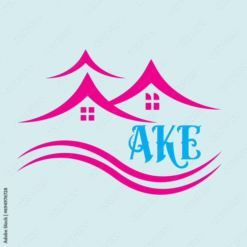 Fototapeta premium Creative modern and professional 'AKE' letter logo design for Construction company, brand and more others business