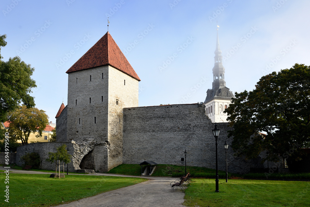 Tallinn old city walls and tower, Estonia