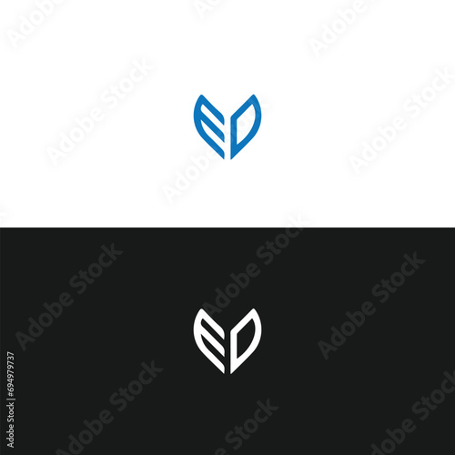 ED logo. E D design. White ED letter. ED, E D letter logo design. Initial letter ED linked circle uppercase monogram logo.
