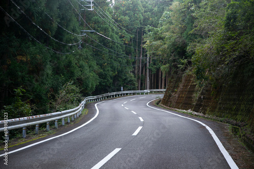 Winding roads in the mountains of the Wakayama Peninsula in Japan photo