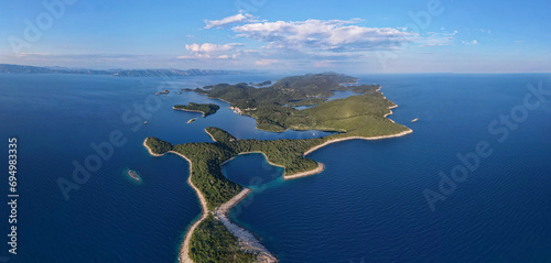 View of Mljet Island in Croatia. The National Park covers the western part of the island, which many regard as the most alluring in the Adriatic, full of lush and varied Mediterranean vegetation.