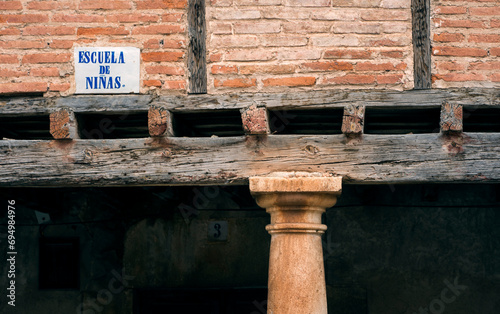 Old brick wall in Lerma, Spain photo