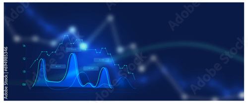 Investment finance chart, stock market business and exchange financial growth graph.
