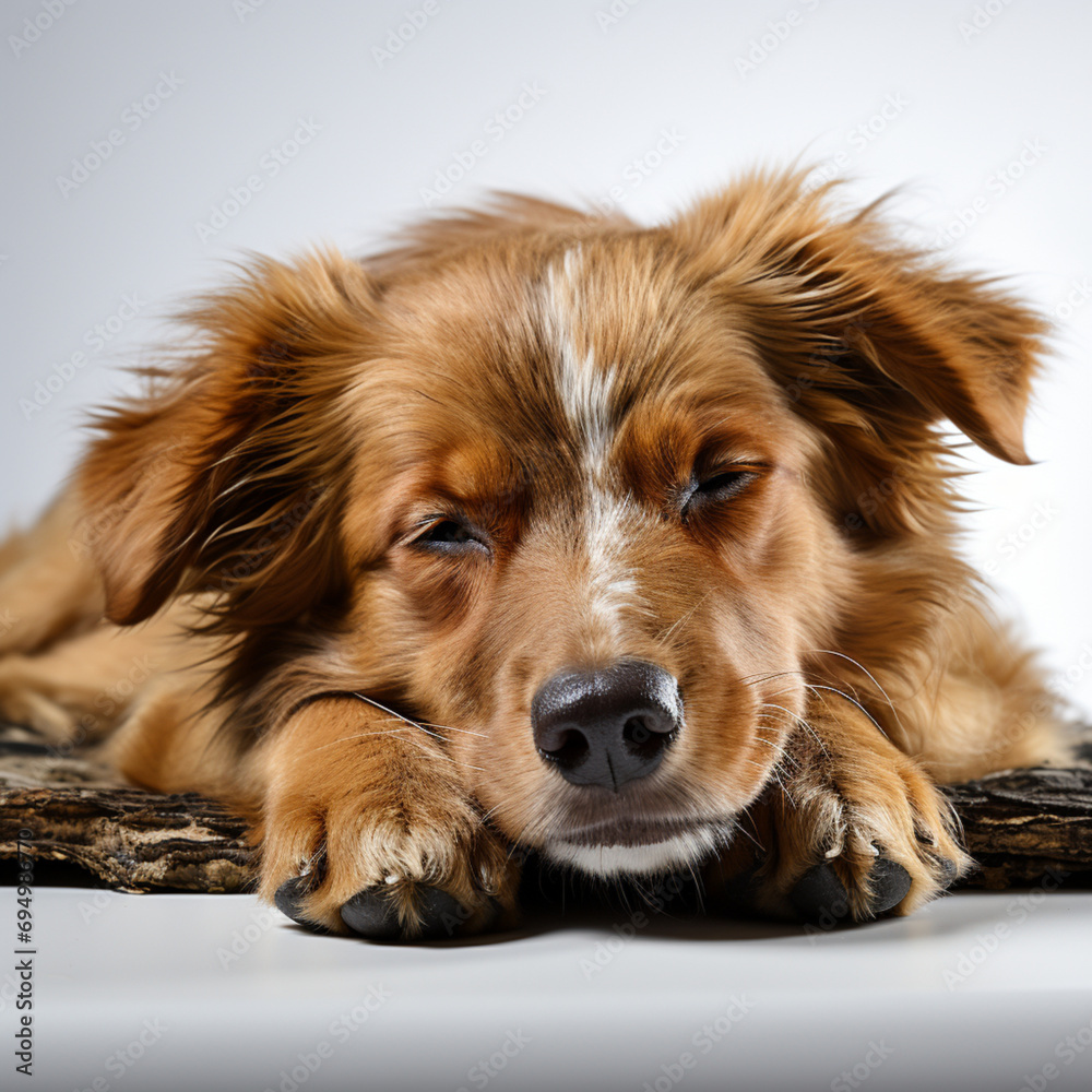 Haustieridylle: Ruhender brauner Hund
