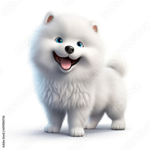 Wallpaper Mural Dog chubby cute,cartoon,character design,illustration,3d,full body,on isolate white background created with Generative Ai Torontodigital.ca