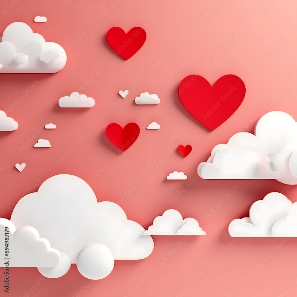 cut paper heart shaped cloud
