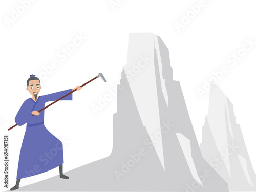 The ancient Chinese idiom story Yugong Yishan