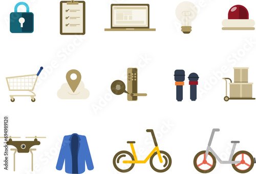 Business flat illustration icon collection