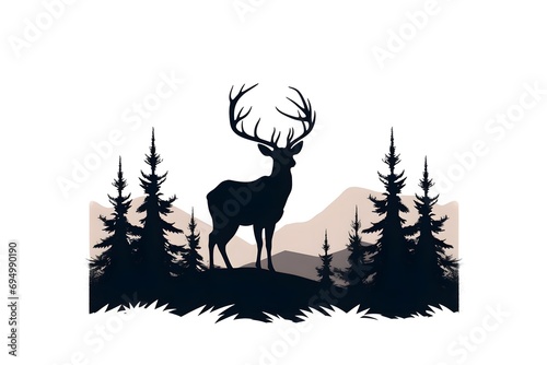 silhouette of a deer photo