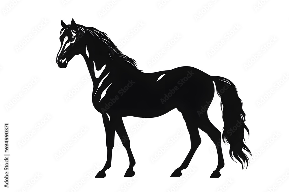 horse silhouette isolated on white background