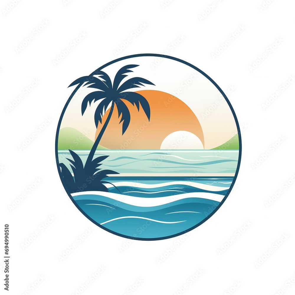 Simple beach logo, icon
