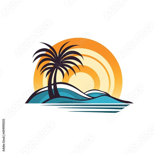 Simple beach logo, icon