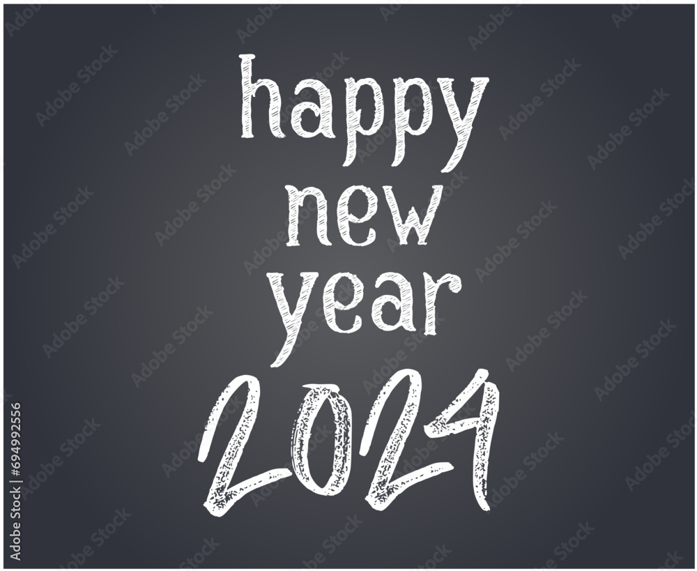 Happy New Year 2024 Abstract White Graphic Design Vector Logo Symbol Illustration With Gray Background Happy New Year 2024 Abstract White Graphic Design Vector Logo Symbol Illustration With Gray Background