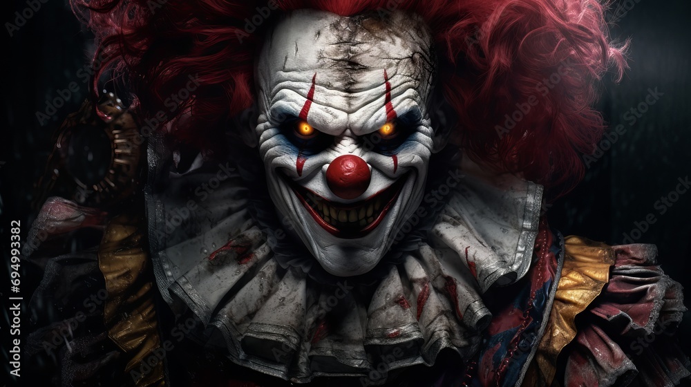 evil clown - obrazy, fototapety, plakaty 