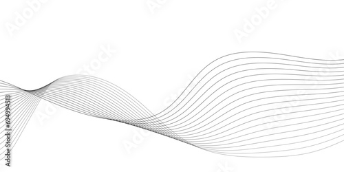 Wavy technology curve and blend lines on transparent background.  photo