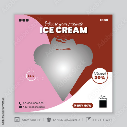 Ice-cream social media post design.