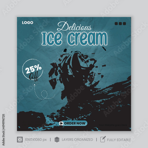 Ice-cream social media post design.