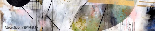 Panel kuchenny z motywem Abstract multicolor painting wtih grunge texture on canvas. Artwork mix brush stroke, splash color and oil, acrylic paint element. Modern contemporary art generative AI