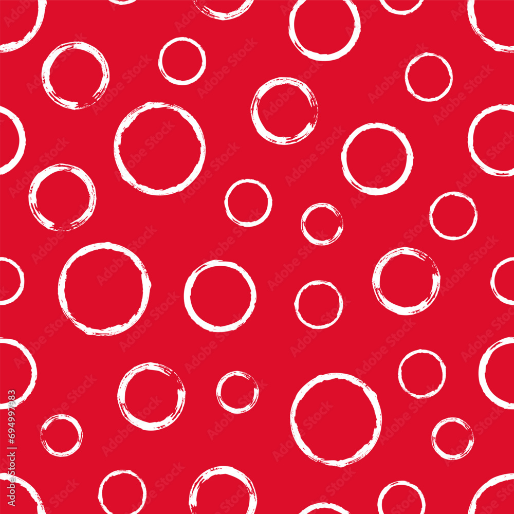 Seamless pattern with hand painted ink circles