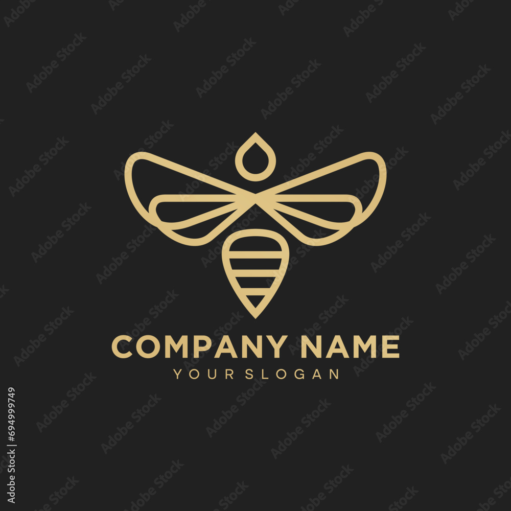 Bee logo design vector. Universal bee design. Bee logo design vector. Universal bee design.