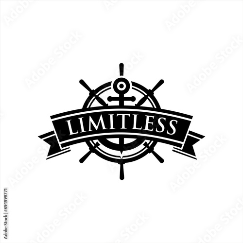 Anchor Ship Yacht Luxury Badge Vector Logo, Illustration Vintage Design of Water Transportation Concept