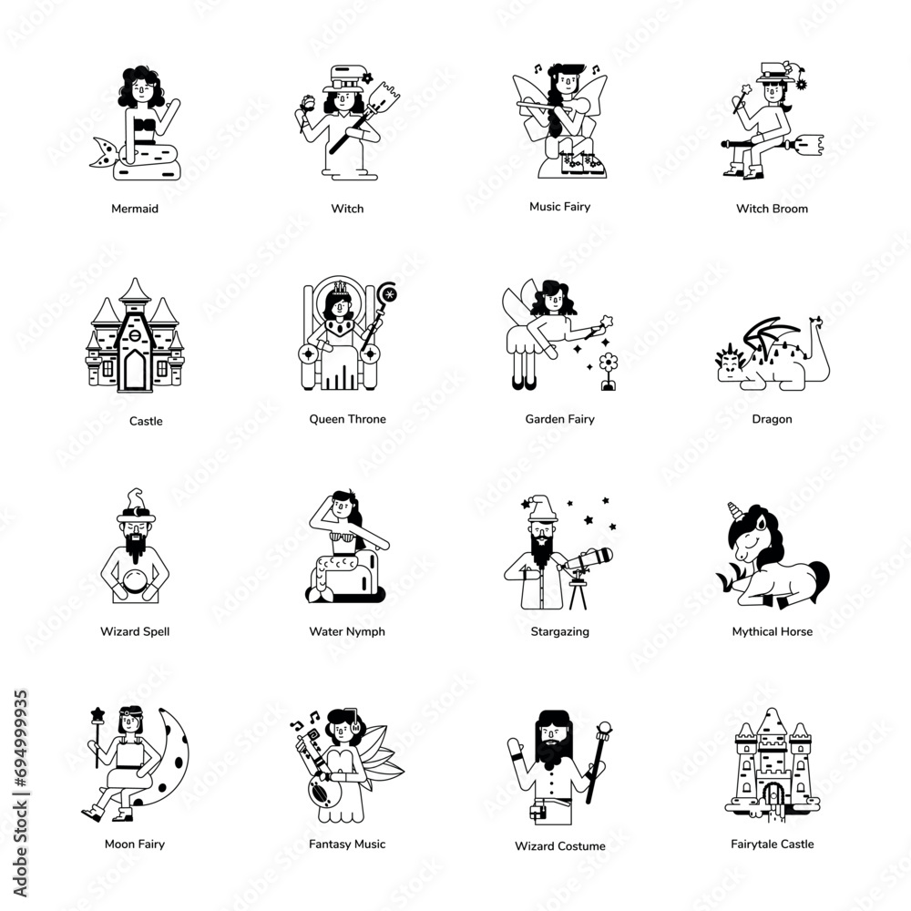 Collection of Fairytale Glyph Character Designs
Collection of Fairytale Glyph Character Designs