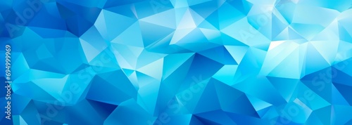 Abstract blue greometric polygonal fractal horizontal background