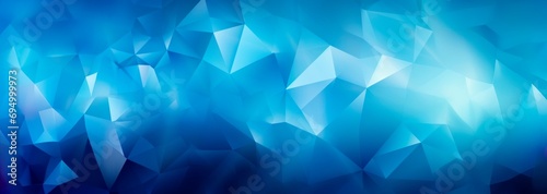 Abstract blue greometric polygonal fractal horizontal background