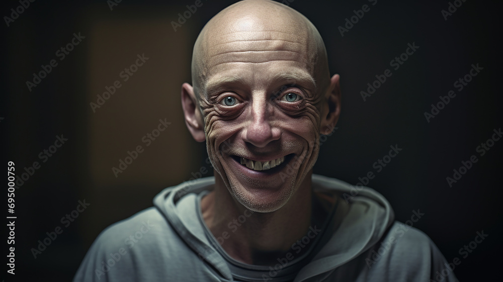Portrait of a cancer patient man Portrait of a cancer patient man