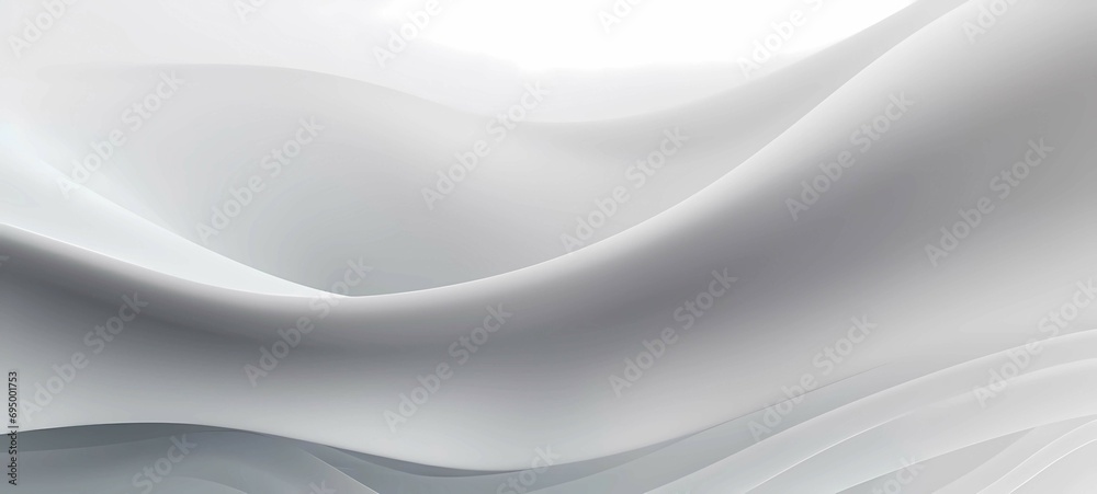 Obraz premium White abstract wavy background, 3d rendering, Generative AI illustrations.