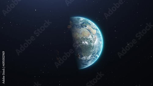 Asteroid collusion with Planet Earth HD Stock Footage photo