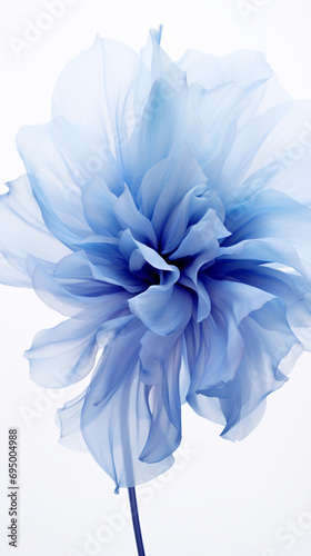 a blue flower, silk texture flower, white background,extreme dreaming created with Generative Ai
