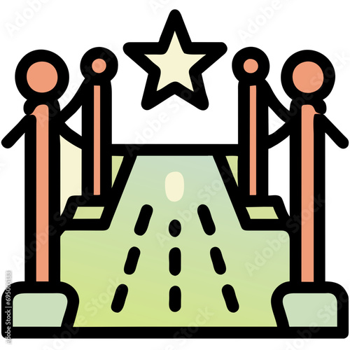 Red carpet vektor icon illustation