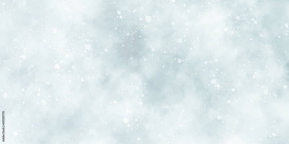 sunshine or sparkling lights and glittering glow winter morning of snow falling background, abstract bokeh glitter background on blurred blue texture, A shiny holiday card with bokeh, blue grunge.