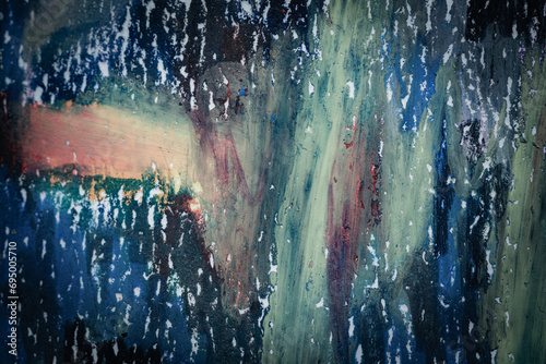 テクスチャー　背景　アブストラクト　海　粗い表面　クレヨン　抽象　暗い　深海　空　オイルパステル　絵画　絵 photo