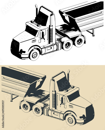 Dirt trailer truck close up