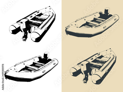 Inflatable motor boat