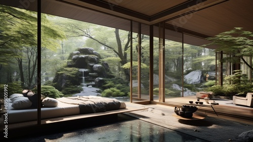 modern living room with pool © Naksh