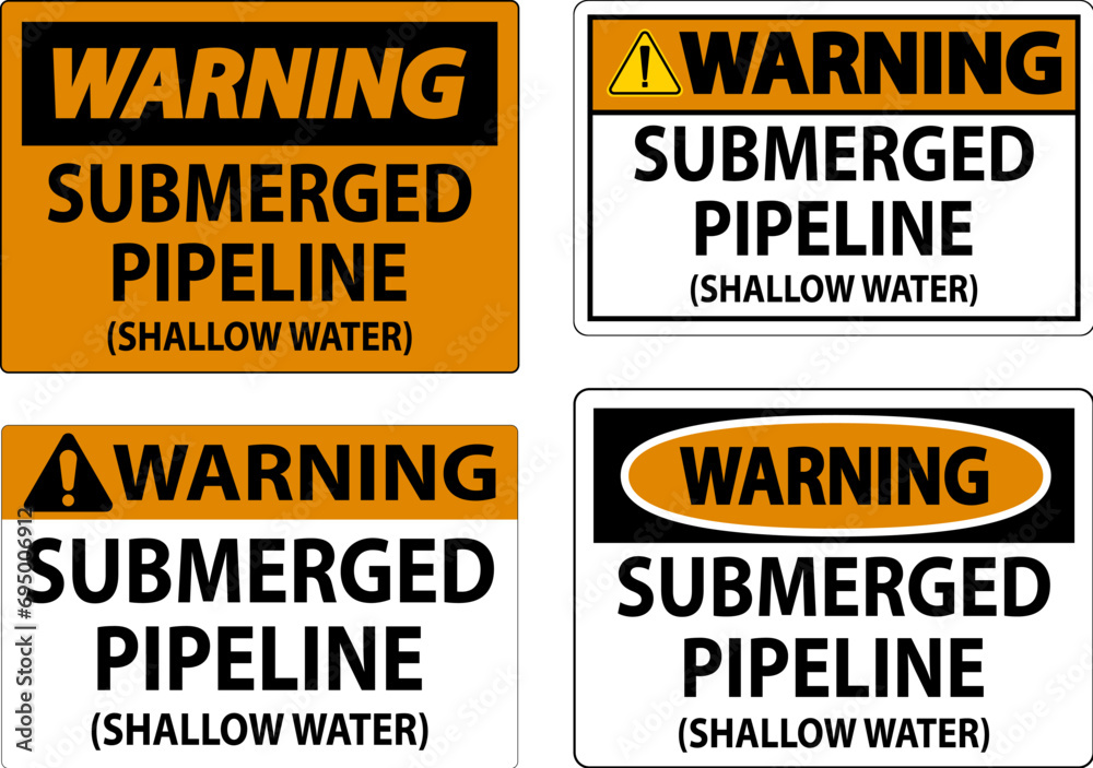 Warning Sign Submerged Pipeline (Shallow Water)