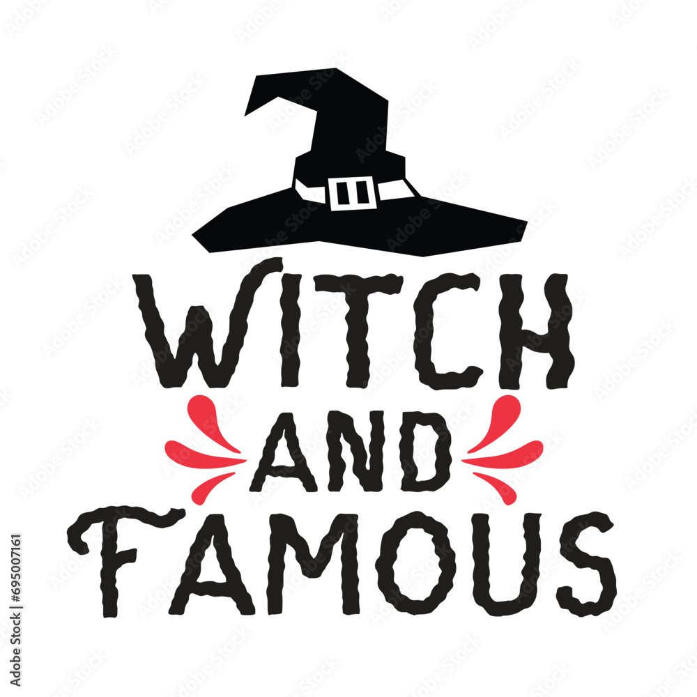Stylish , fashionable and awesome Witch typography art and illustrator, Print ready vector  handwritten phrase Witch T shirt hand lettered calligraphic design. Halloween vector illustration bundle.