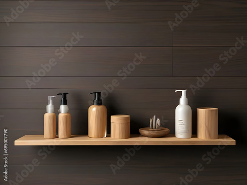 shelf made of light wood 