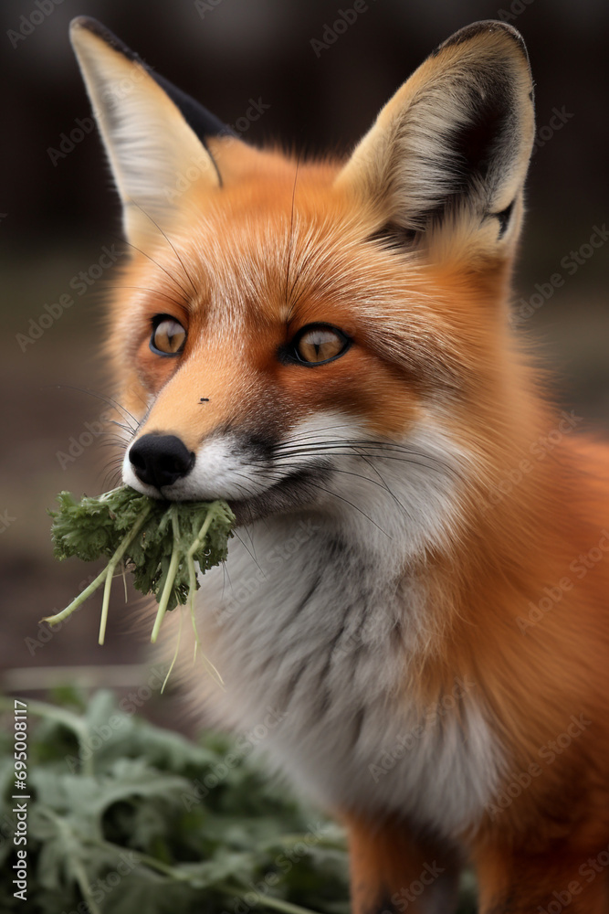 fox and many carrots created with Generative Ai