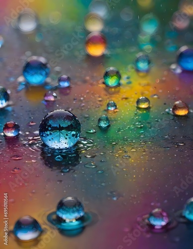 Rainbow Reflections of Water Drops