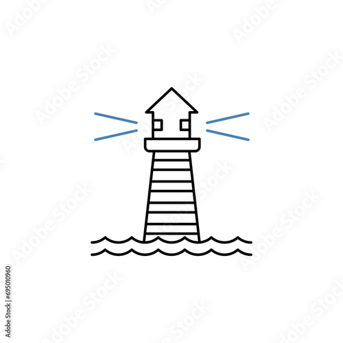 Lighthouse concept line icon. Simple element illustration. Lighthouse concept outline symbol design.