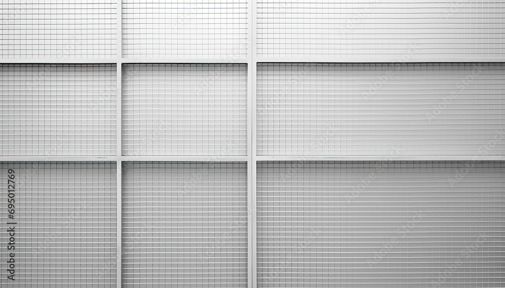 Fototapeta premium Metal Panel Grate Texture Background Brutalist White Wallpaper