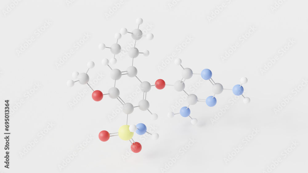 gefapixant molecule 3d, molecular structure, ball and stick model, structural chemical formula antagonist p2rx3 receptor gefapixant molecule 3d, molecular structure, ball and stick model, structural chemical formula antagonist p2rx3 receptor